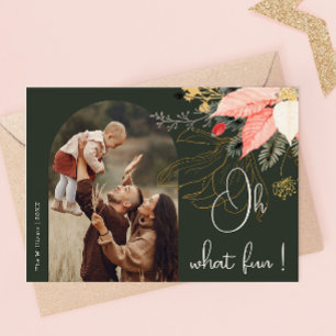 Winter Blommigt Arch Oh What roligt Two Photo Julkort