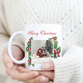Winter Blommigt Berries | Jul | Familjefoto Kaffemugg