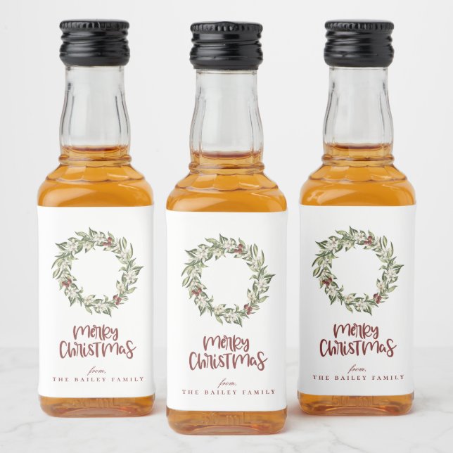 Winter Blommigt Berry Wandejul Spritflaskor Etikett (Flaskor)