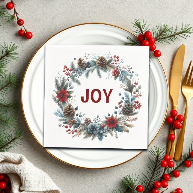 Winter Blommigt Gräs Cones Wandeans Pappersservett (Skapare uppladdad)