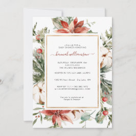 Winter Blommigt Greenery | Julstövel Inbjudningar