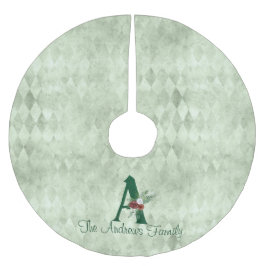 Winter Blommigt Illustrated Brev A Personlig Julgransmatta Borstad Polyester