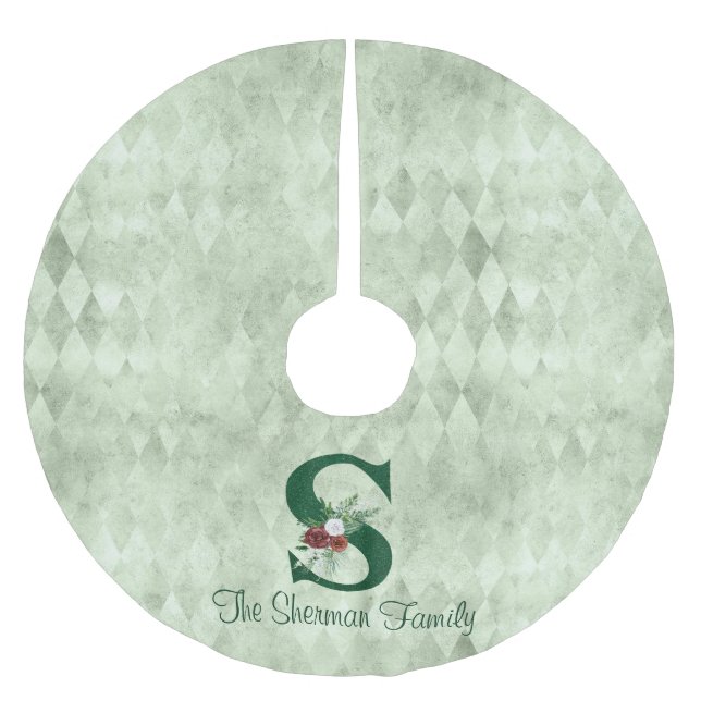 Winter-Blommigt Illustrated Brev S-Personlig Julgransmatta Borstad Polyester (Framsidan)