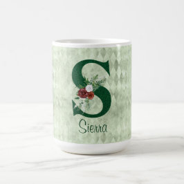 Winter-Blommigt Illustrated Brev S-Personlig Kaffemugg