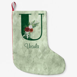 Winter-Blommigt Illustrated Brev U-Personlig  Liten Julstrumpa