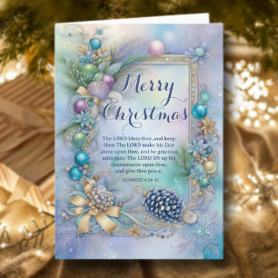 Winter Blommigt KJV Bible Verse Christian jul Helgkort