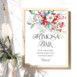 Winter Blommigt Möhippa Mimosa Pub Poster<br><div class="desc">Vintersäsongens Möhippa Mimosa Pub Poster är en fängslande blandning av vinterns elegans och romantisk charm, perfekt för att fira kärlek mitt i snösäsongens fantastiska ambitioner. Kärnan i denna design ljuger en fantastisk vattenfärgbild av känsliga frostvävningar som är sammanflätade med vibrerande röda bär. Blommigten visar prov på renhet och anständighet, som...</div>