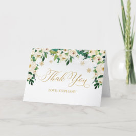 Winter blommigt snowflake tack kort