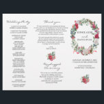 Winter Blommigt Wandeand Tri Fold Bröllopsprogram<br><div class="desc">Unik design med vinterkrans med julkrans (gräs grenar,  koner,  bollar,  vita och röda blommor,  bär),  grönenergi från boll,  på vit bakgrund,  på baksidan av blommigten,  på burg bakgrund. Använda Anpassa verktyg om du vill lägga till din information. Se även min Winter Helgdagars Collection.</div>