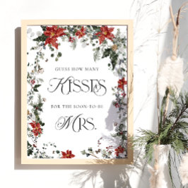 Winter-Blommigten Hur många Kisses-Möhippa-spel Poster