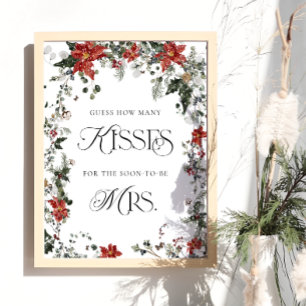 Winter-Blommigten Hur många Kisses-Möhippa-spel Poster