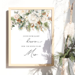 Winter-Blommigten Hur många Kisses-Möhippa-spel Poster