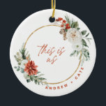 Winter Blommigts Ny gifta Photo Ornament<br><div class="desc">Winter Blommigts Ny gifta Photo Ornament</div>