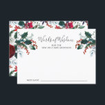 Winter Bloom Blommigt Möhippa Ord för Wisdom Card Inbjudningar<br><div class="desc">Vackra vinterbouquet med rödblommor och blommor av burgundisk vin med rött bär och gran grenar.  Besök vår butik för att se vår vackra vinterblodsamling.</div>