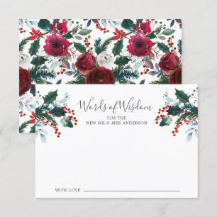 Winter Bloom Blommigt Möhippa Ord för Wisdom Card Inbjudningar