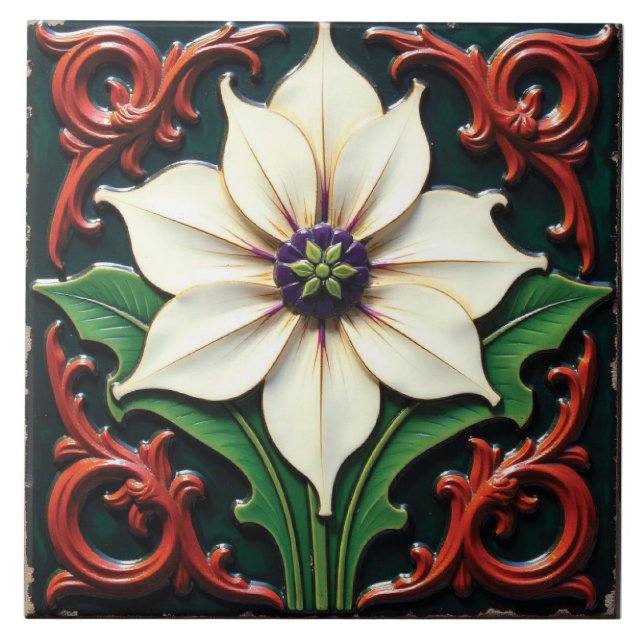 Winter Bloom Kakelplatta (Framsidan)