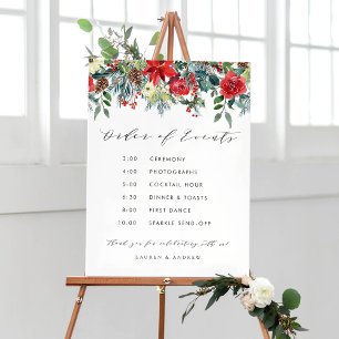 Winter Blooms Garland Bröllop evenemangsorder Poster