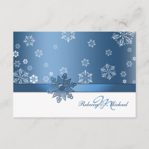 Winter Blue and White Snowfalkes OSA kort
