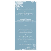 Winter Blue and White Snowflake Bröllop Menu