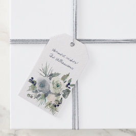 Winter Blue Bouquet Helgdag Presentetikett