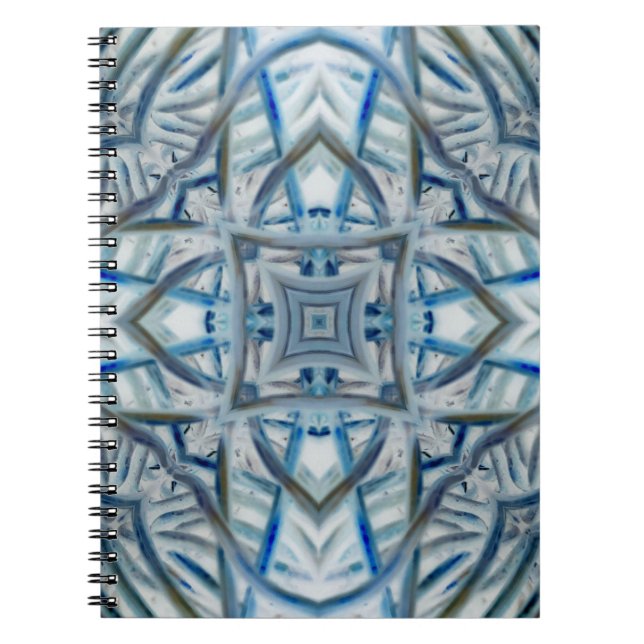Winter Blue Crystal Mönster Anteckningsbok (Framsidan)