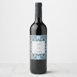 Winter Blue Crystal Mönster Vin & Sparkling Vin Vinflaska Etikett