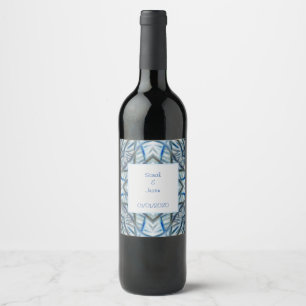 Winter Blue Crystal Mönster Vin & Sparkling Vin Vinflaska Etikett
