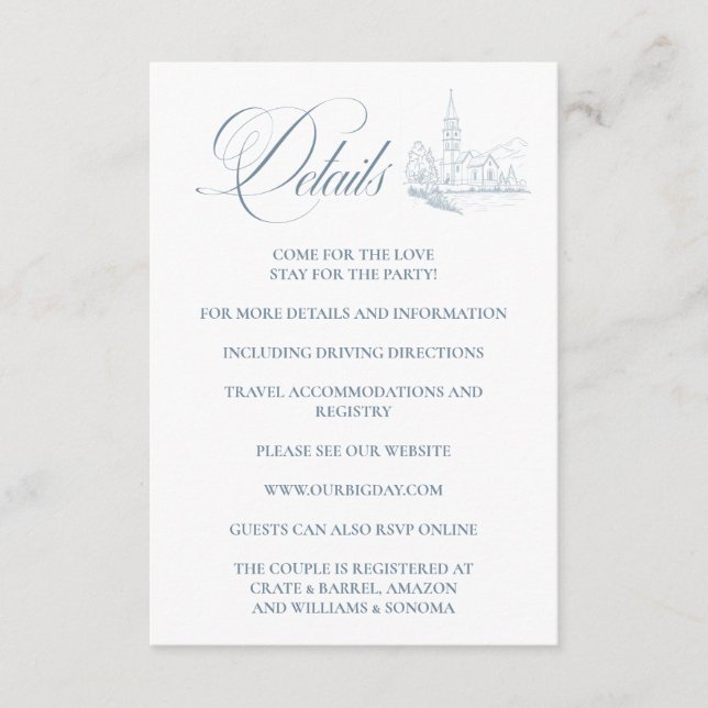 Winter Blue Enclosure Card Details Tilläggskort (Framsida)