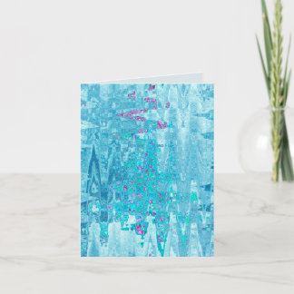 Winter blue frost snow & abstract zig zag trees tack kort