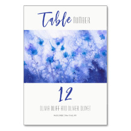 Winter Blue Garden Wedbröllop Bordsnummer