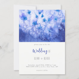 Winter Blue Garden Wedbröllop Inbjudningar