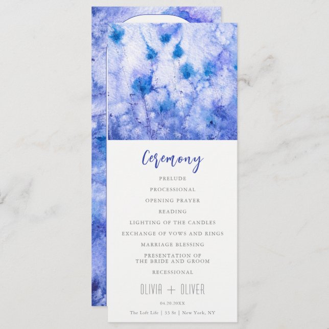 Winter Blue Garden Wedmedling Program (Fram/baksida)