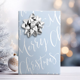 Winter Blue God jul Calligraphy Helgdag Presentpapper