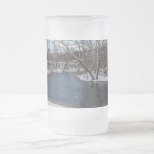 Winter Blue James River Frosted Glass Beer Mugg
