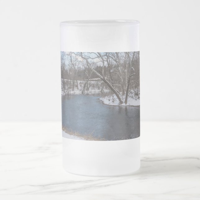 Winter Blue James River Frosted Glass Beer Mugg (Center)