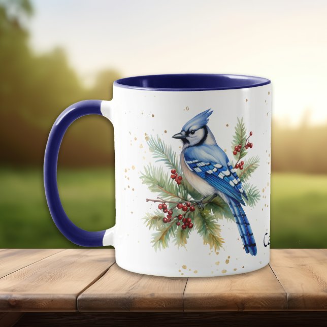 Winter Blue Jay Nature Mugg (Skapare uppladdad)