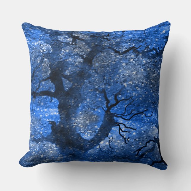Winter Blue Magic Twilight Forest Dekorativ kudde (Framsida)