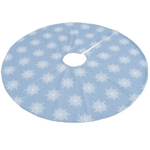 Winter Blue Music Note Snowflake Mönster Julgransmatta Fleece