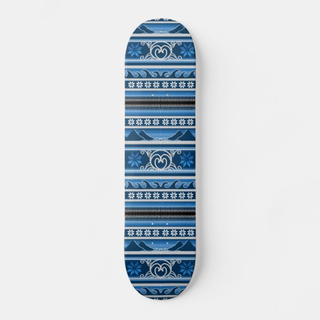 Winter Blue Nordic Design Skateboard Bräda 20 Cm (Framsida)