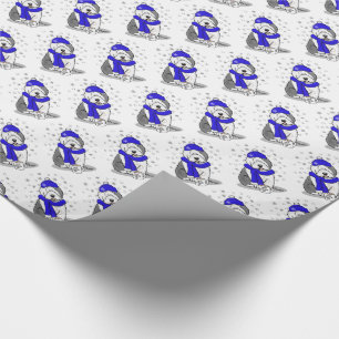 Winter Blue Old English Sheepdog Hund (Grått 1) Cu Presentpapper