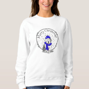 Winter Blue Old English Sheepdog Hund (Grått 1) Cu T Shirt