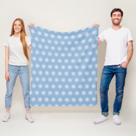 Winter Blue Ornamental G-Clef Snowflake Mönster Fleecefilt