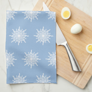 Winter Blue Ornamental G-Clef Snowflake Mönster Kökshandduk