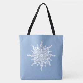 Winter Blue Ornamental Monogram G-Clef Snowflake Tygkasse