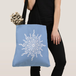 Winter Blue Ornamental Monogram G-Clef Snowflake Tygkasse