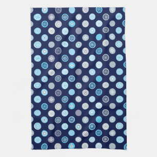 Winter Blue Polka Dot Kitchen Towel Kökshandduk