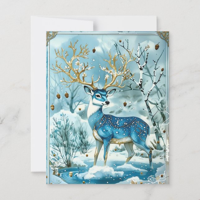 Winter Blue Reindeer Scrapbook Paper (Framsida)