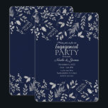Winter Blue & Silver Lövs Botaniska Förlovningen Inbjudningar<br><div class="desc">anpassa för evenemanget</div>