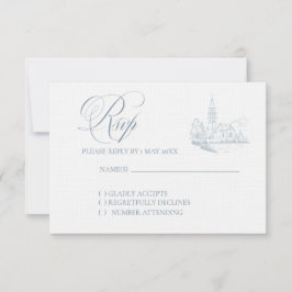 Winter Blue Wedding RSVP card OSA Kort