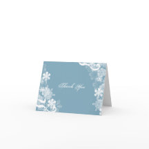 Winter Blue White Snowflake Bröllop - tackkort